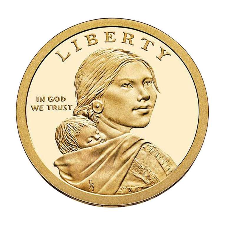 (2014p) Монета США 2014 год 1 доллар &quot;Гостеприимство индейцев&quot;  Сакагавея Латунь  UNC